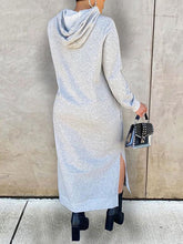 Solid Slit Hoodie Dress--Clearance Ins Street